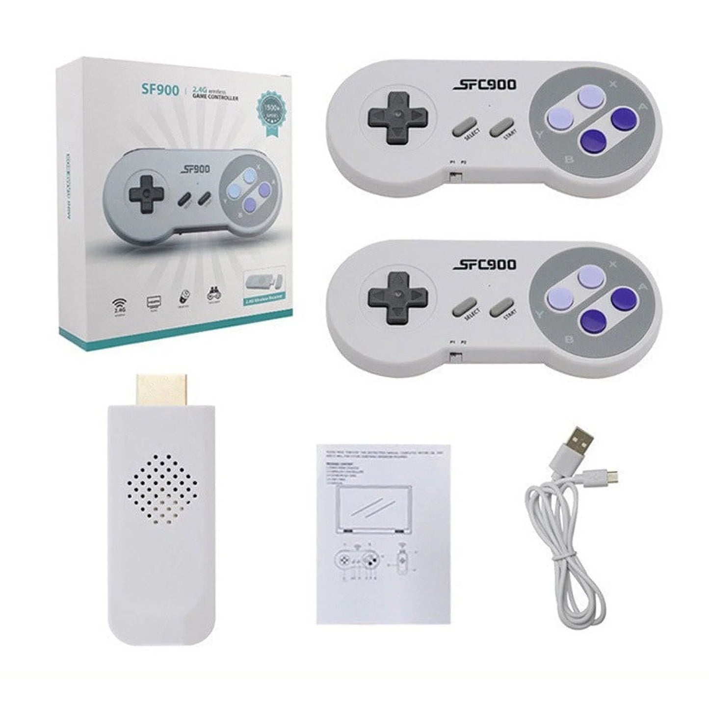 Video Game Super Nintendo Stick 900 Jogos Retro 2 Controles Sem Fio