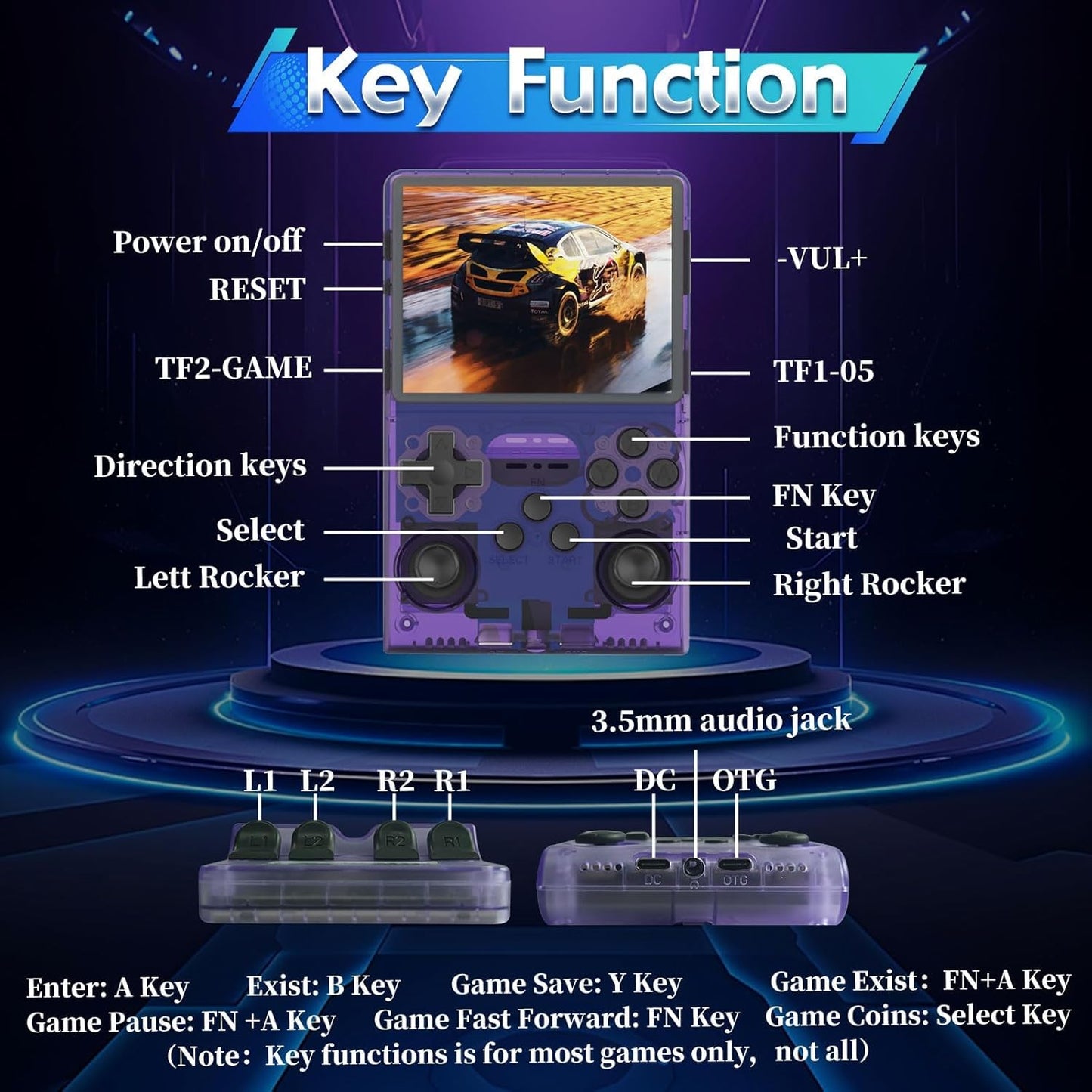 R36S Handheld Game Console,3.5 Inch IPS 1.5GHz RK3326 Handheld Emulator, 1GB DDR3L, Retro Gaming Console Handheld (128G)