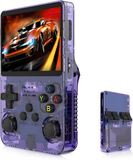 R36S Handheld Game Console,3.5 Inch IPS 1.5GHz RK3326 Handheld Emulator, 1GB DDR3L, Retro Gaming Console Handheld (128G)
