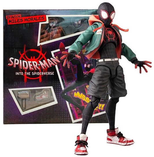 Spider Mαn: Into The Spider-Verse Miles Morales Sentinel SV Super Heroes 15cm/6inch Joints Moveable Action Figure Collectable Model Ornaments Toy Birthday Present