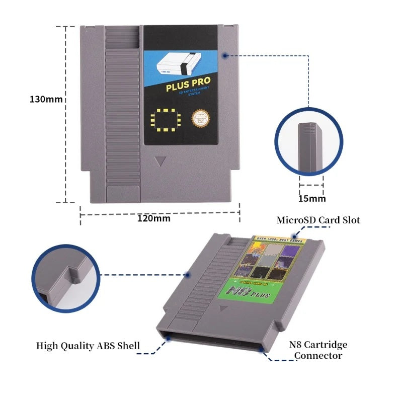 Flash Cartridge Interface for NES-Compatible Console + 8GB SD Card