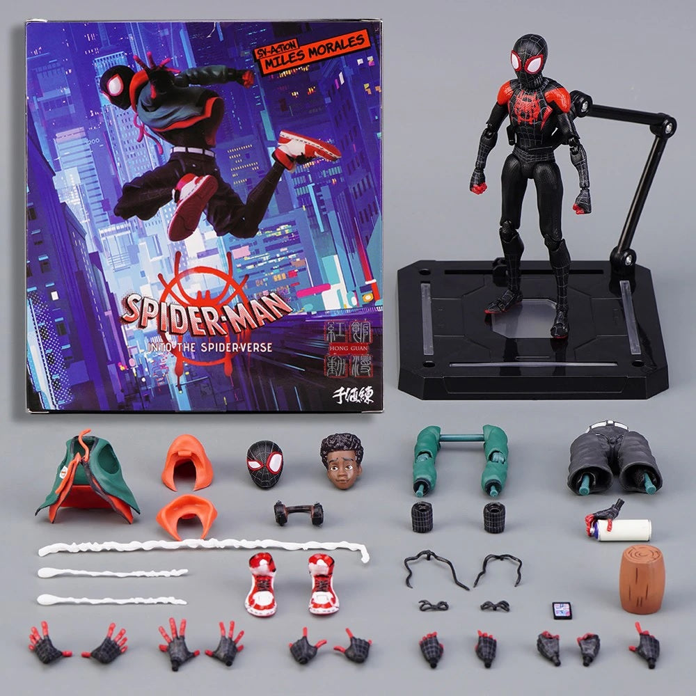 Spider Mαn: Into The Spider-Verse Miles Morales Sentinel SV Super Heroes 15cm/6inch Joints Moveable Action Figure Collectable Model Ornaments Toy Birthday Present